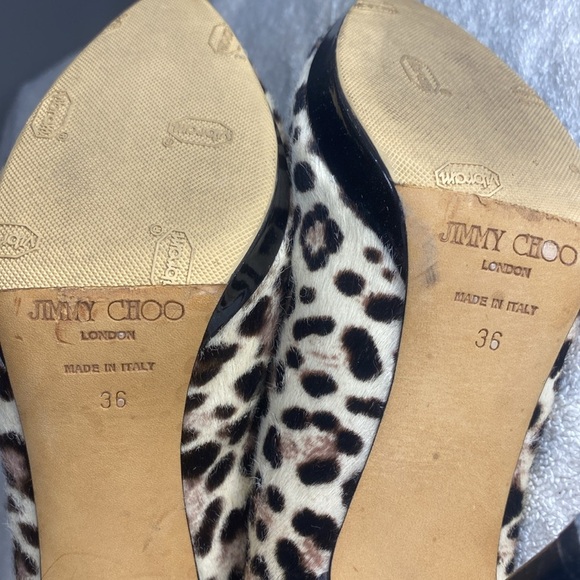 Jimmy Choo Leopard Print Pony Hair Heeled Boots (IT 36 / US 6) - Picture 9 of 10